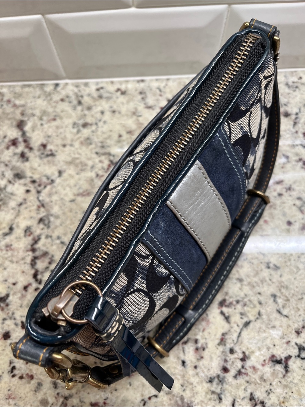 Coach Vintage Denim Signature Demi Bag with Tie Dye Accents EUC - Picture 8 of 13